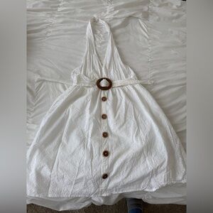 ASOS White Eyelet Halter Cotton Dress